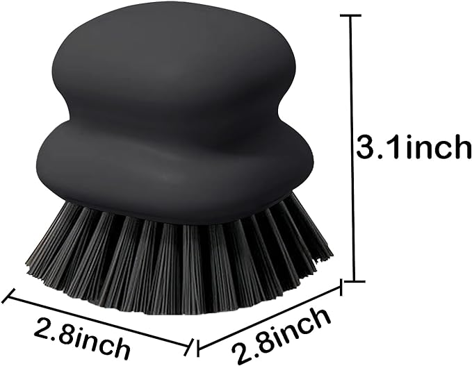 Dish Brush with Handle, Kitchen Scrub Brushes for Cleaning, Dish Scrubber with Nylon bristles for Sink, Pots, Pans(2Pack Black +2Pack White)