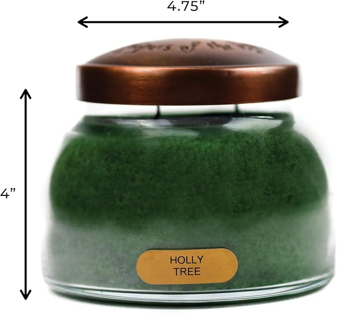 A Cheerful Giver - Holly Tree Mama Scented Glass Jar Candle (22oz) with Lid & True to Life Fragrance Made in USA