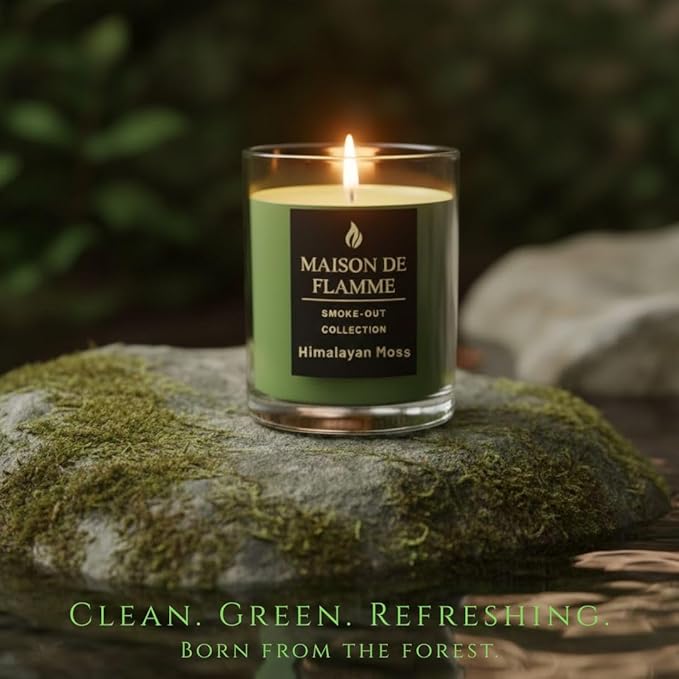 Himalayan Moss Soy Scented Candle – 150g / 5.3 oz Aromatherapy Green Candle, Hand-Poured Soy Wax Blend with Cotton Wick, Long-Lasting Home Fragrance for Relaxation & Bedroom Décor