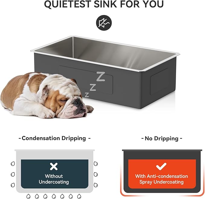 30 Kitchen Sink Undermount - Lordear 30 x 18 inch Undermount Sink 16 Gauge Stainless Steel Deep Single Bowl Under Counter Rectangular Handmade Sinks Basin