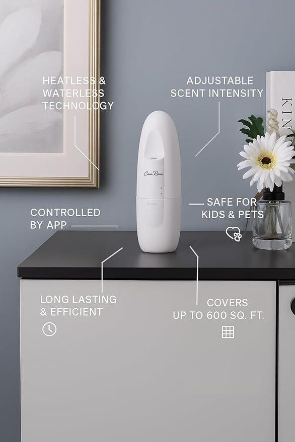 Halo Plug-in Aroma Oil Diffuser – Waterless Cold-Air Scent Machine with App Control, 120ml Cartridge – Silent Aromatherapy for Home, Office, Hotel, Up to 600 sq. ft, Pet & Kid Friendly