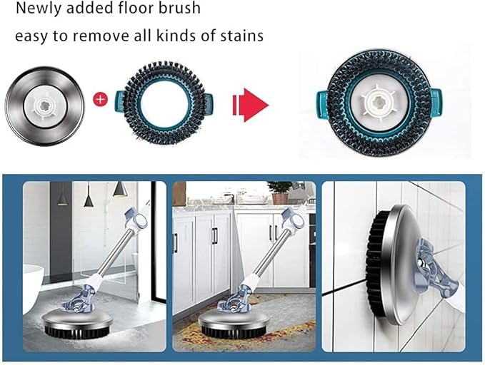Michao Spin Mop Bucket Deluxe 360 Spinning Floor Cleaning System with 6 Microfiber Replacement Head Refills,62" Extended Handle,4X Wheel for Home Cleaning