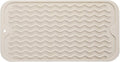 MicoYang Silicone Dish Drying Mat for Multiple Usage,Easy clean,Eco-friendly,Heat-resistant Silicone Mat for Kitchen Counter or Sink,Refrigerator or Drawer Liner Tapioca S 12 inches x 6 inches