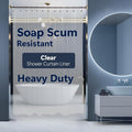 Epica Shower Curtain – Strongest Heavy-Duty Clear Vinyl 72x72 Shower Curtain Liner – Stain & Soap Scum Resistant with Rust-Proof Metal Grommets (Clear)