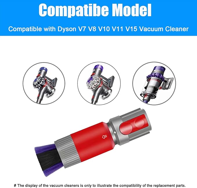 Self-Cleaning Replacement Dust Brush for Dyson V7 V8 V10 V11 V15 Vacuum Cleaner Traceless Ultra Soft Bristles Dust Brush for Keyboard Screens Furniture Dust Remover