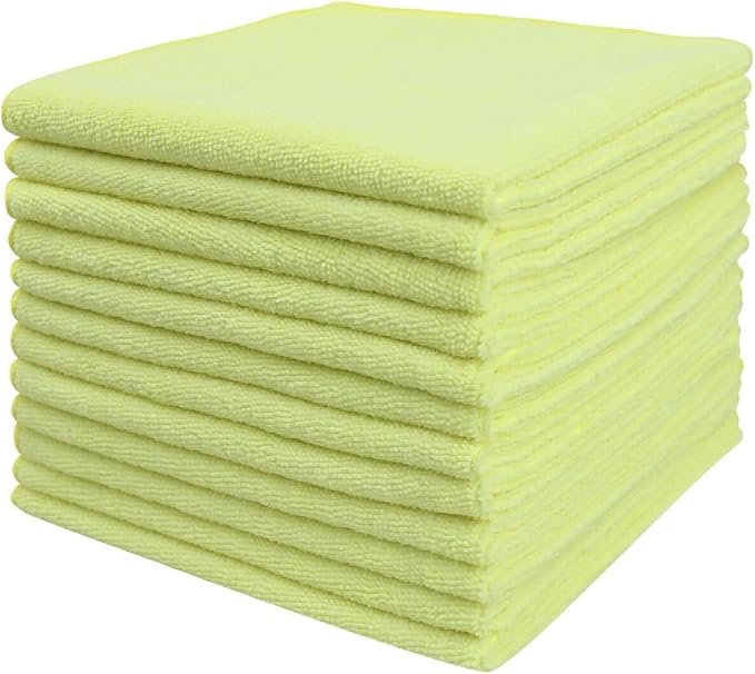 Tricol Clean Microfiber Cleaning Cloth, 16in*16in, 12 Pack Ultra-Thick Cleaning Rags, Super Absorbent, Lint Free & Streak Free Cleaning Towels for Car, House, Kitchen, Office