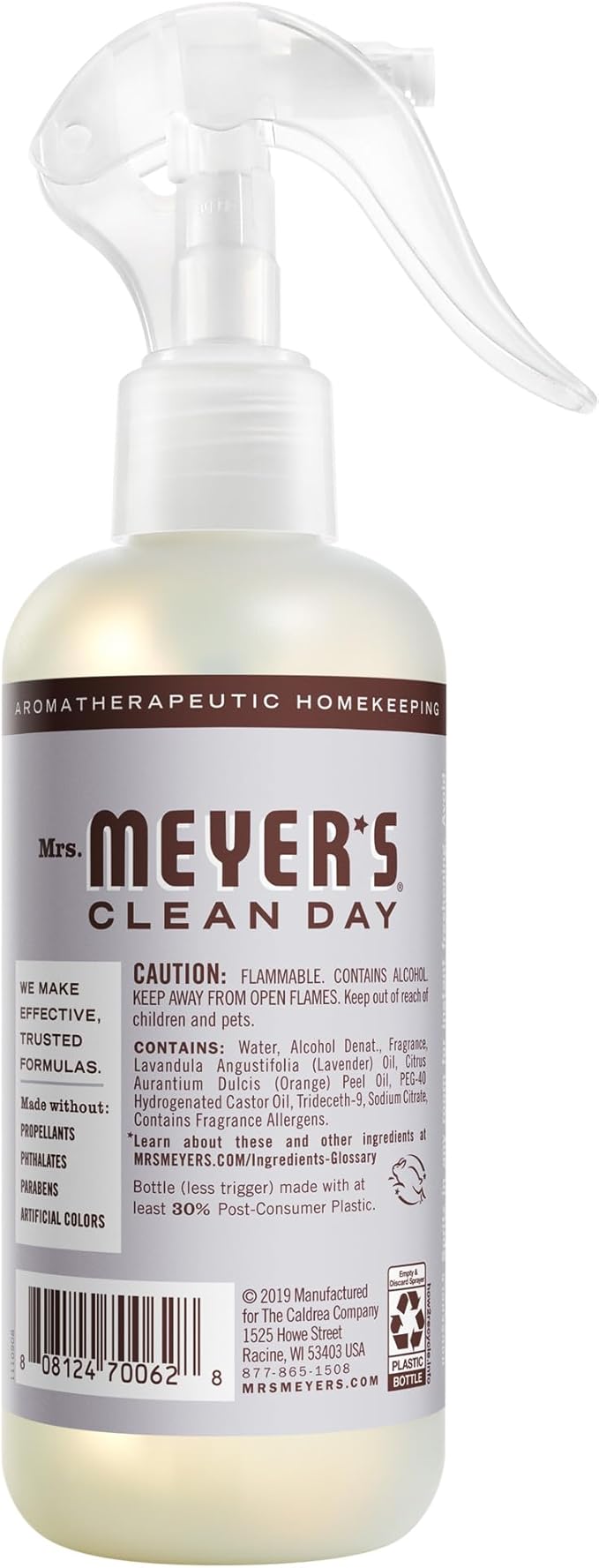 MRS. MEYER'S CLEAN DAY Room and Air Freshener Spray, Non-Aerosol Spray Bottle Infused with Essential Oils, Lavender, 8 fl. oz