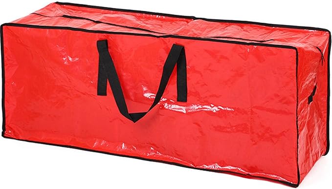 Christmas Tree Storage Bag with Double Zipper- Fits Up to 9 ft Holiday Xmas Disassembled Trees – Moisture Proof Protection for Holiday Decor (Red Large)