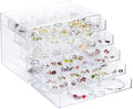 Acrylic Earring Storage Box, Jewelry Storage Holder Transparent Small Compartment Jewelry Display Stand with 5 Drawers for Earring Necklace Rings Bracelet