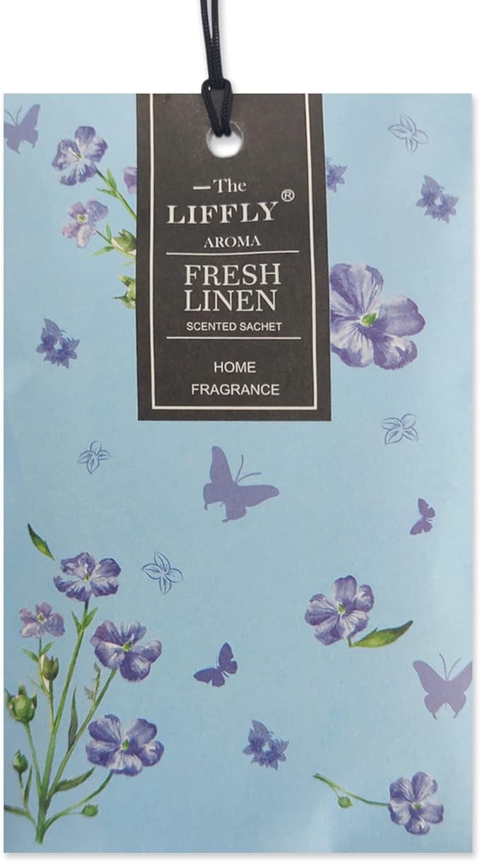 LIFFLY 14 PCS Fresh Linen Scented Sachets Bags for Drawers and Closets Long-Lasting Gift Box