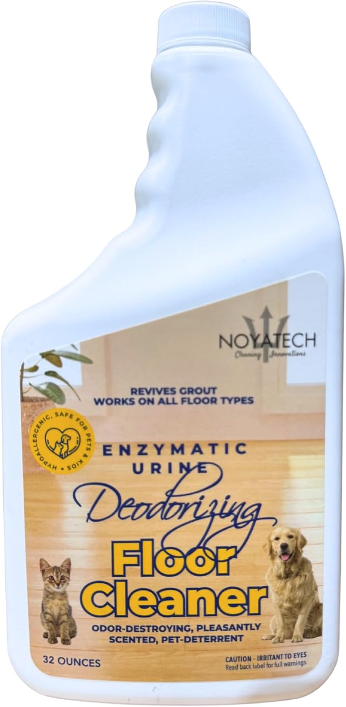 NOYATECH Pet Floor Cleaner – Enzyme Powered Odor Eliminator. Floor Cleaner for Mopping – Removes Urine & Stains – Deep Cleaner for Floors & Grout – Commercial-Grade Concentrate
