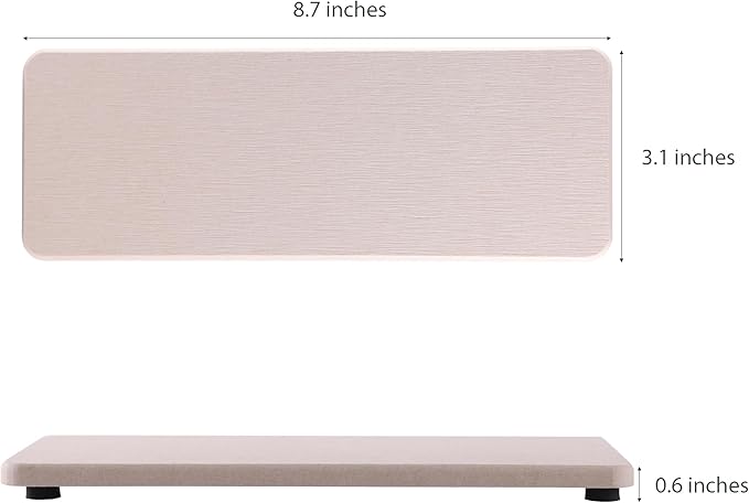 NiuYichee 2 Pcs Water Absorbing Stone Trays, Kitchen/Bathroom Sink Soap Dish, Diatomite Tray Used for Hand Soap & Cosmetic Bottles in The Modern Home, 3.15" W x 8.7" L, Light Gray