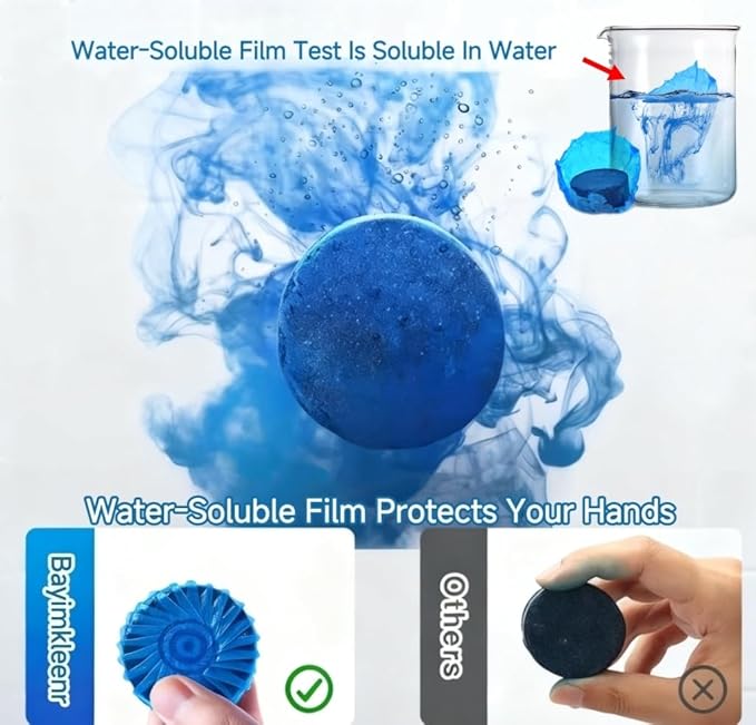 Automatic Toilet Cleaner Tablets, Septic Tank Safe, Removes Hard Water Rings and Stains, Deodorizes, Fresh Scent Toilet Tank Cleaner for Bathroom-(12 PACK)
