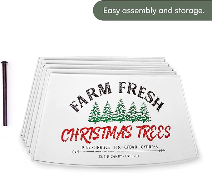 Hallops Oversized Galvanized Christmas Tree Collar - Adjustable Metal Christmas Tree Base Cover for Medium and Large Trees - 36 Inch Diameter Base for Contemporary and Rustic Holiday Decor (White)