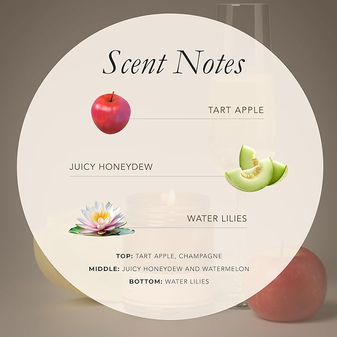 Bia Candle Co Soy Blend Candle, Honeydew & Watermelon with Tart Apple & Champagne – Clean Long Burn, Honeydew Me Scent, 7 oz