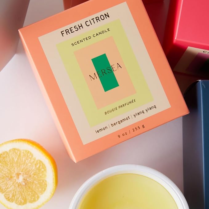 MERSEA Fresh Citron Boxed Candle, Scented Candle Box (9 oz)