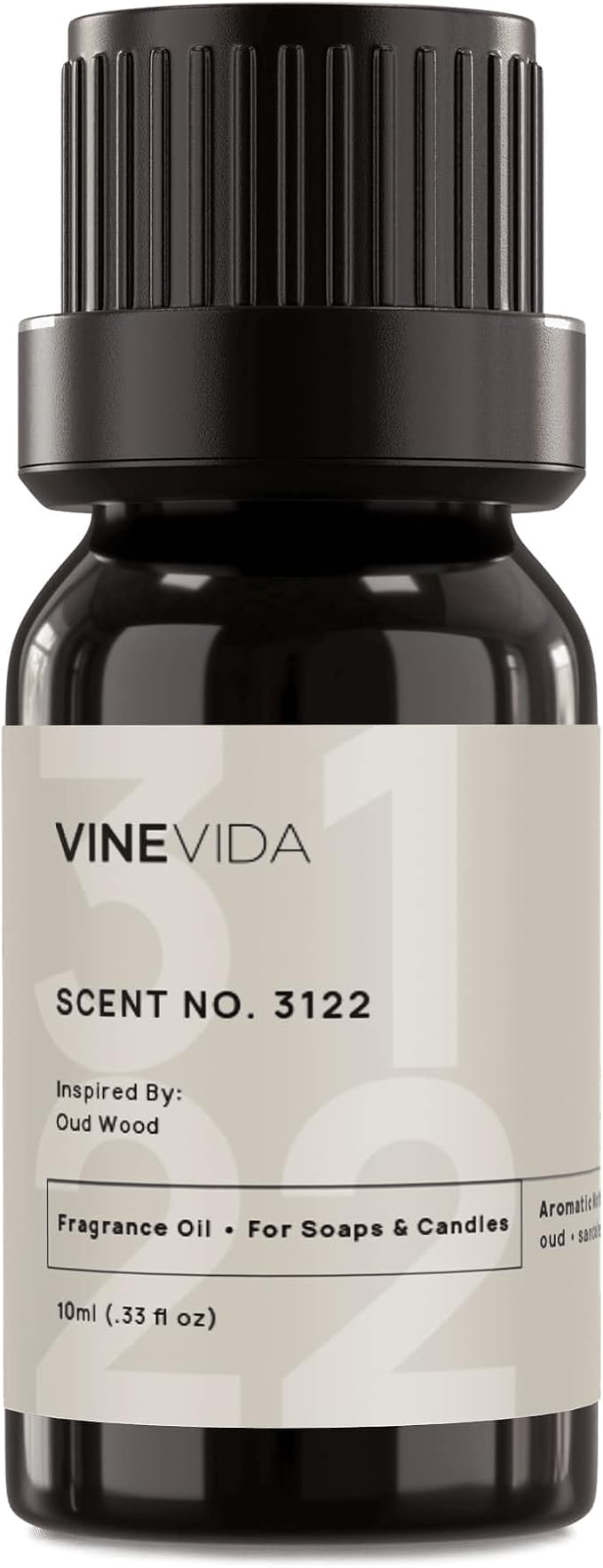 VINEVIDA Scent NO. 3122 Fragrance Oil - 10mL - Inspired by: Oud Wood Fragrance Oil for Candle Making - Made in USA Candle Scents Scents for Soap Making