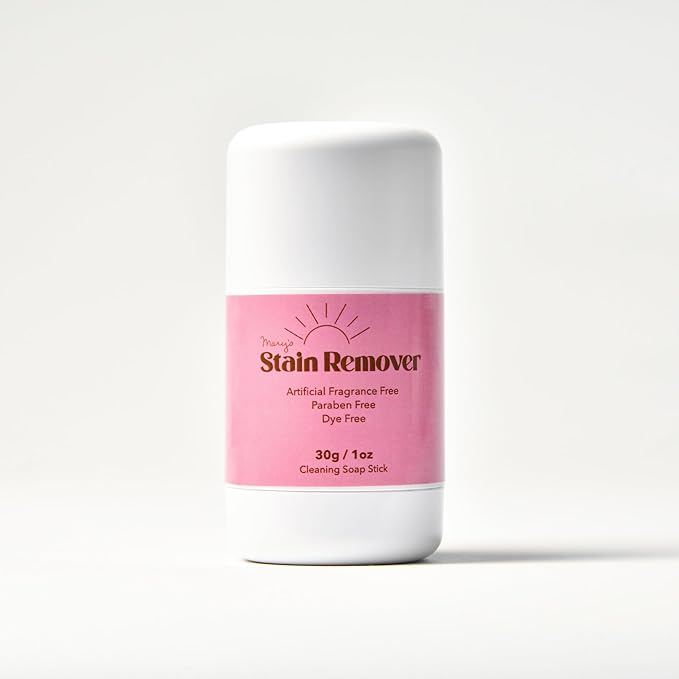Mary's Stain Remover - Refillable Tube Stain Stick, Natural 6 Ingredient, Baby Gift, Tween Gift, Blood, Grease, Oil, Ketchup, Expo, Pen, Slime, Sports Stains, Refill Cartridge System