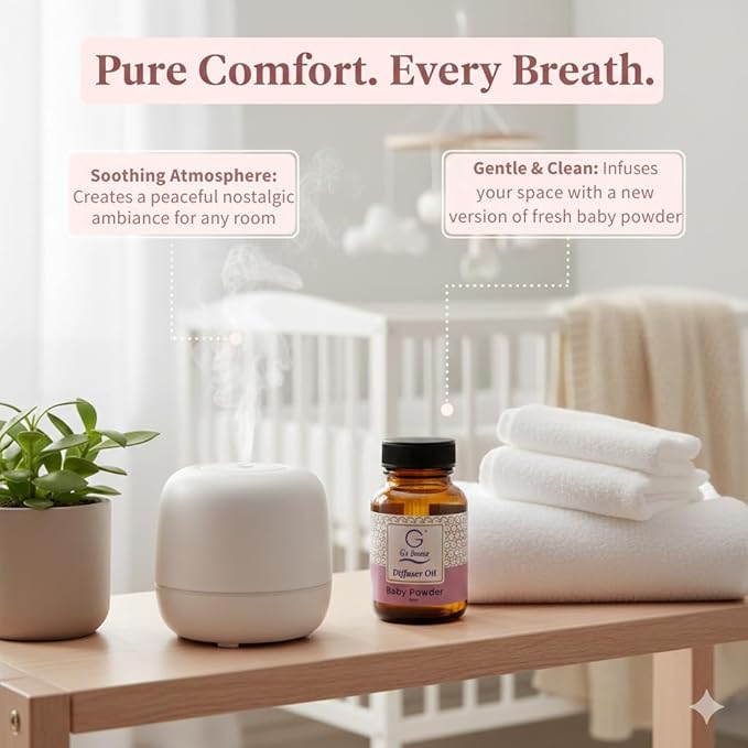 G's Breeze Baby Powder Diffuser Oil – 60ml Soft & Soothing Baby Powder Scent, Long-Lasting Aroma for Nurseries, Bedrooms, & Living Rooms, Easy Refill for Fragrance Oil Diffuser