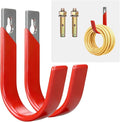 Heavy Duty Metal Garage Hooks Wall Mount 2 Pack, Garage Hanger Utility Storage Hooks for Outside, Hose Rack Suitable for Garage,Garden and Yard,Red