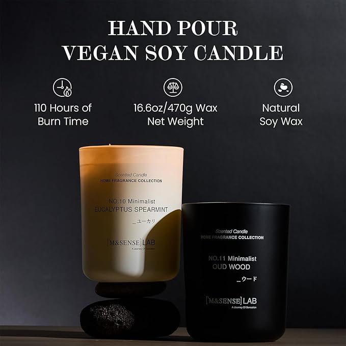 M&SENSE Natural Soy Large Candle| Foamy Bath | 16.6 oz, 95H Burn | Mini Spring Scented Candles for Relaxation, Valentines Day Gift, Home Décor | for Bedroom, Office, Party