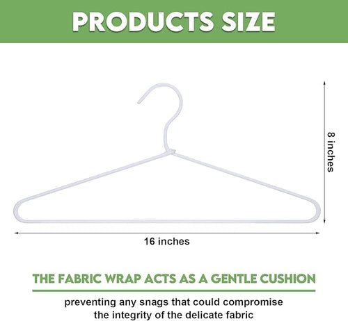 15 Pcs Fabric Wrapped Metal Hangers Covered Wire Hanger Metal Coat Hangers Non Slip for Clothes Closet Clothing Suit Shirt Pant (White)