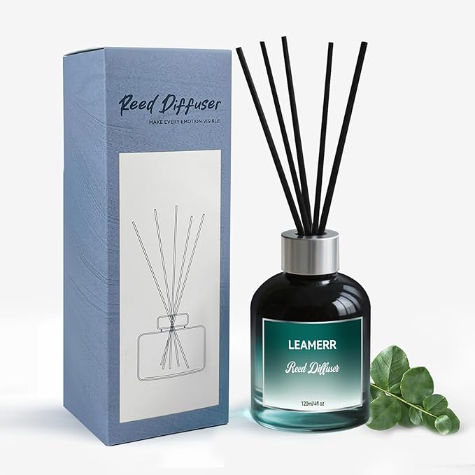 White Tea Reed Diffusers for Home, 4 oz (120mL) Aromatherapy for Relaxation & Air Freshener. Perfect for Home, Bathroom, Office & Room Decor, Calming Botanical Scent