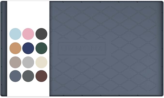 URMONA Under Sink Mat for Kitchen Waterproof, 19" x 19" Silicone Under Sink Mat for Shelf Liner Organizer, Cabinet Sink Protector Under Sink Liner for Bottom Kitchen, Bathroom(Dark Grey)