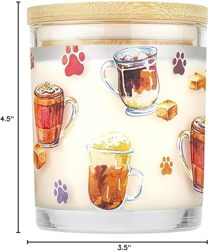 One Fur All Pet House Fall Candles, Long Lasting, Clean Burning, Soy Wax Scented Candles for Pet Odor, Caramel Latte