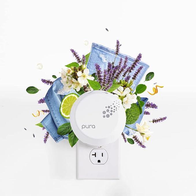 Capri Blue Pura Smart Home Plug-in Diffuser Refills – Includes 2 Capri Blue Pura Refills for Plug In Diffusers for Home - Long Lasting Luxury Scents - Blue Jean (Pack of 2)