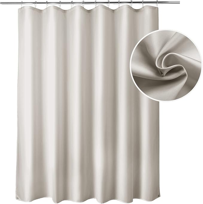 Titanker Fabric Shower Curtain Liner Washable, 70 x 72 Inches, Khaki Shower Liner Fabric with 2 Magnets, Waterproof Bathroom Shower Liner Soft Lightweight Polyester, Khaki