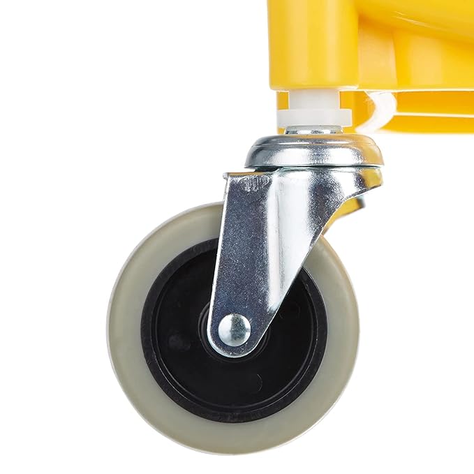 Amazon Basics Side Press Wringer Combo Commercial Floor Cleaning Rectangular Mop Bucket on Wheels, 35-Quart, Yellow