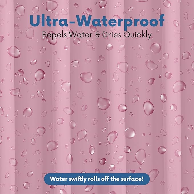 Premium Shower Curtain Liner, 72"W X 72"H - PVC-Free, 6G PEVA Shower Curtain with 12 Rust Proof Grommets And Magnet-weighted Bottom Hem - Moisture Stain Proof Shower Curtain Liner - Pink