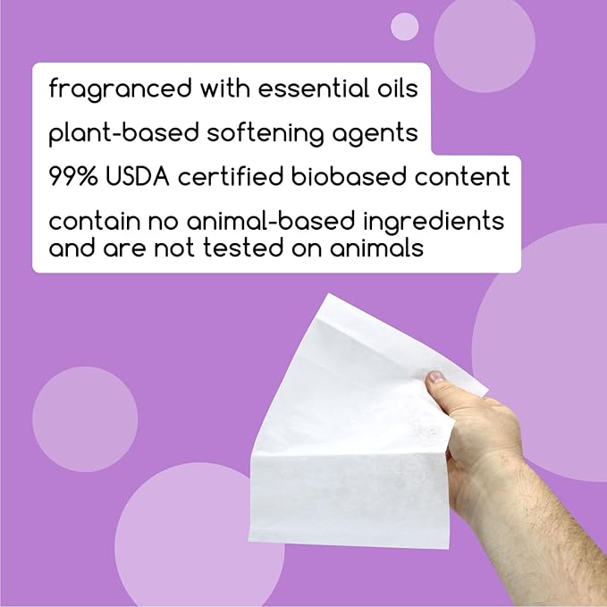 Beyond Fabric Softener Sheets (8 boxes of 80 sheets) - Lavender Scent - Eco-Friendly Plant-Based Dryer Sheets. Removes Static Cling. Recyclable Packaging.
