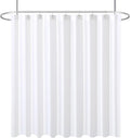 Biscaynebay Fabric Extra Wide Shower Liners for Clawfoot Tubs, White 180" by 72" Length, Water Resistant Fabric Rust Resistant Grommets Top Weighted Bottom Machine Washable