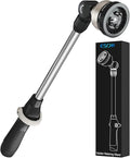 ESOW Garden Hose Wand 16 Inches, Watering Sprayer Wand with 9 Watering Patterns, 180° Adjustable Swivel Head, 100% Heavy Duty Metal Hose Nozzle, Thumb Control On Off Valve