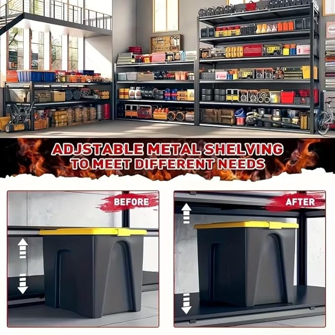 CXDMB Garage Shelving, Heavy Duty Storage Shelves Metal Shelf Unit Adjustable Industrial Storage Racks for Shop,Warehouse,Basement (5T 84 * 55 * 24, 5)