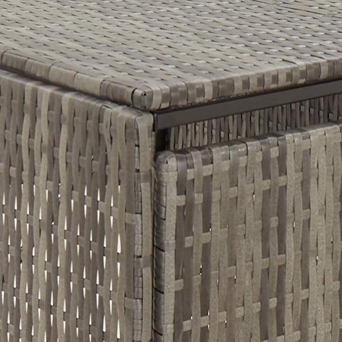 Triple Wheelie Bin Shed Garbage Can Storage Shed, PE Trash Container Management Unit, Outdoor Patio Recycling Dustbin Trash Shed, Gray 81.5"x31.5"x46.1" Poly Rattan