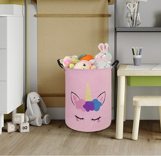 Round Laundry Hamper Storage Basket Laundry Organizer Hamper Storage Bins Clothes Box Nursery Hamper Gift Basket with Handles