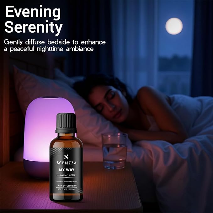 My Way Luxury Diffuser Scent Inspired by 1 Hotel® Miami Beach – Fresh & Woodsy Fragrance with Leather & Sandalwood- Fragrance Scent for Ultrasonic & Waterless Diffusers – 120 ml / 4.05 fl oz