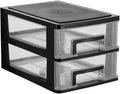 DOITOOL 2 Tier Plastic Drawer Type Closet, Plastic Home Office Storage Organizer, Makeup Organizer Storage Station Cube, Cosmetics Jewelry Storage Box for Bathroom, Dorm, Desk, Countertop, Office