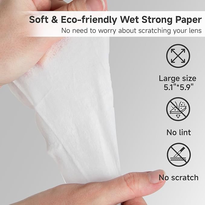 Lulumonster Lens Cleaning Wipes - Pre-Moistened Eyeglass Cleaner for Glasses, Sunglasses & Camera Lenses - Streak-Free, Scratch-Free & Ammonia-Free Formula - Individually Wrapped (150 Count)