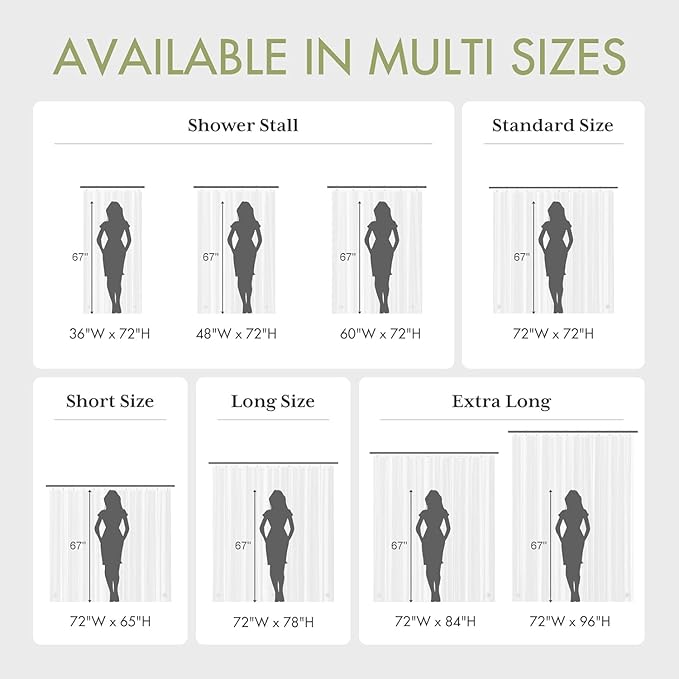 AmazerBath Long Shower Curtain Liner with 3 Magnets, 72x80 Clear Shower Curtain Liner Tall, Waterproof Plastic Shower Liner, Lightweight PEVA Shower Curtain with 12 Rustproof Metal Grommets