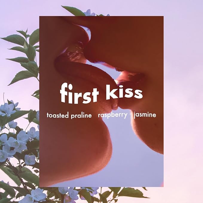 Moodcast First Kiss Scented Candle - Aesthetic Candle for Home, Jasmine, Raspberry & Toasted Praline, Clean Coco Wax Blend, Vegan, Paraben Free, 45-Hour Long Lasting Burn - 8oz