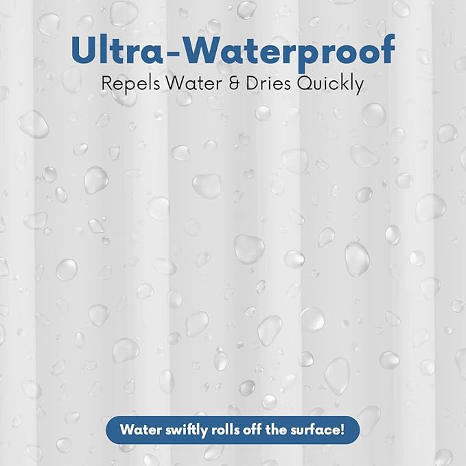 Premium Shower Curtain Liner, 72"W X 72''H - PVC-Free, 6G PEVA Shower Curtain with 12 Rust Proof Grommets And Magnet-weighted Bottom Hem - Moisture Stain Proof Shower Curtain Liner - White