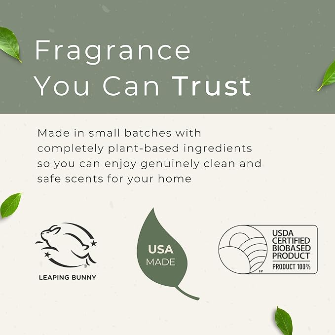 Grow Fragrance Spring 3-Pack – Non-Toxic Air Freshener Spray – Green Tea Matcha, Hibiscus Tea & Wildflower Rain – 100% Plant-Based Essential Oils – Safe for Home, Car & Linens – 5 oz Each