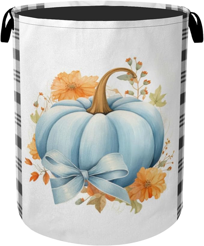 Autumnal Pumpkin Foldable Laundry Hamper - Waterproof Fabric Storage Basket with Handles, Clothes Hampers for Laundry,Bedroom,Dorm
