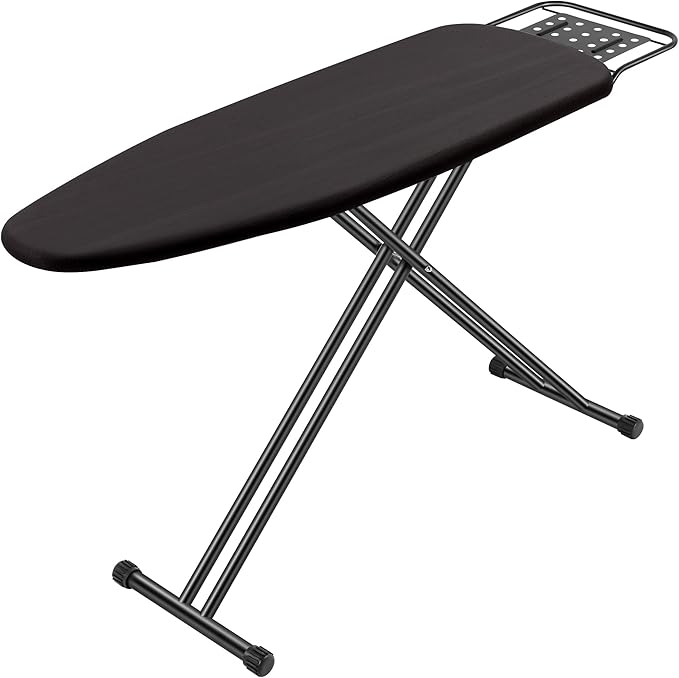 Jakeefud Full Size Ironing Board 15" X 47" with Heat Resistant Cover and Thicken Felt Pad, Safety Iron Rest, Heavy Duty,Anti-Skid Feet, Height Adjustable