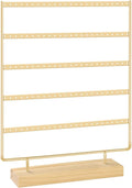 5 Tier 120 Hole Earring Holder Organizer, Rust Proof Metal and Wooden Base Jewelry Organizers and Storage for 60 Pairs of Earrings, Suitable for Home Storage and Sales Display