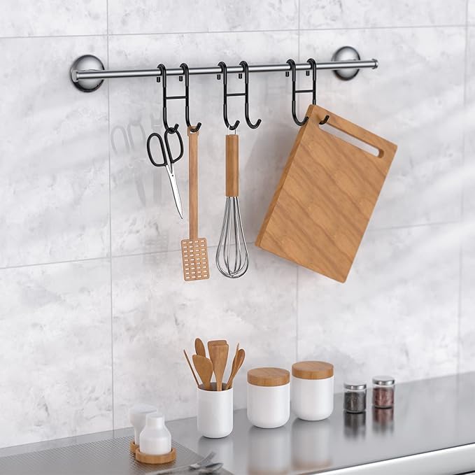Over Door Hooks, Shower Hooks 2-Pack Black Frameless Glass Shower Door, Towel Hooks for Bathroom